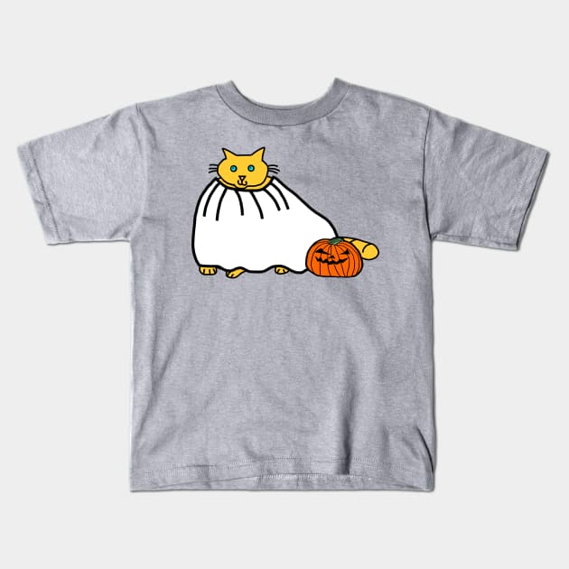 Chonk Cat Getting Ready for Halloween Horror Kids T-Shirt by ellenhenryart